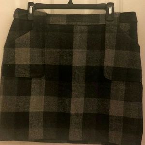 Liz Claiborne Wool Black and Grey Lined Skirt